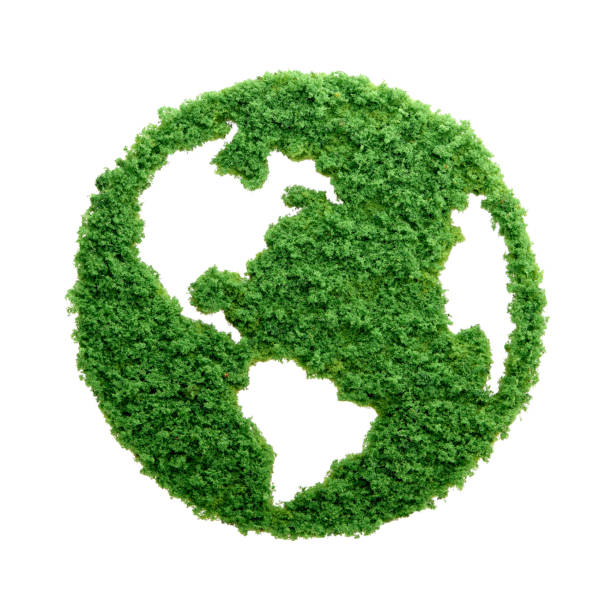 Green grass eco Planet Earth isolated Grass growing in the shape of planet Earth. We need to protect the environment and reconnect with nature. greenhouse gas photos stock pictures, royalty-free photos & images