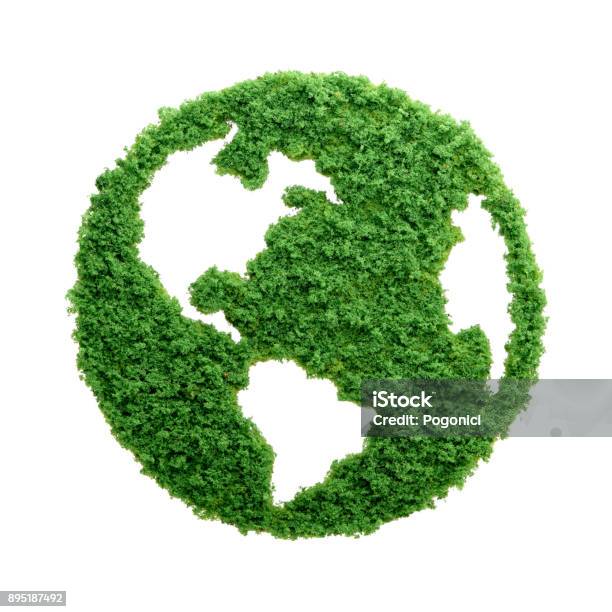Green Grass Eco Planet Earth Isolated Stock Photo - Download Image Now - Sustainable Resources, World Map, Cut Out