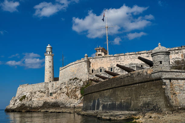 Fort of Havana. Cuba Fort of Havana at the entrance of the port with the lighthouse. Cuba morro castle havana stock pictures, royalty-free photos & images