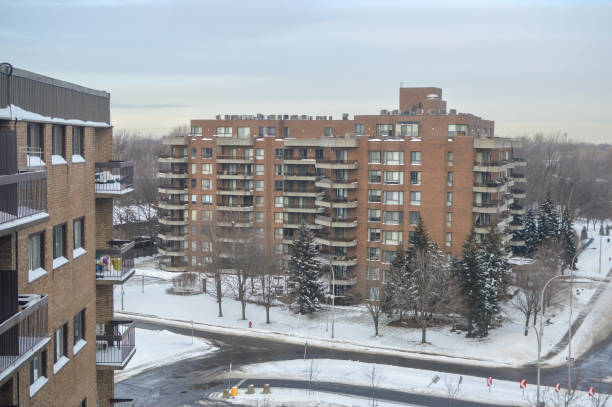 istock Modern condo buildings with huge windows and balconies in Montreal 895242414