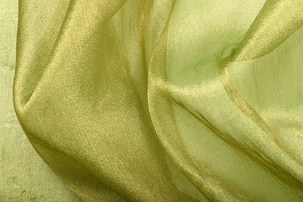 istock Green silk - organza 89524615