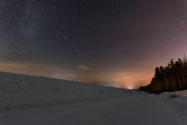 istock Country road under starry sky 895253416
