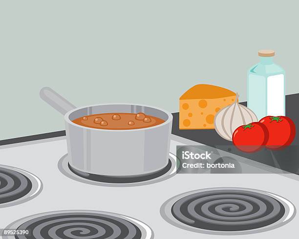 Casserole Sur La Cuisinière Vecteurs libres de droits et plus d'images vectorielles de Cuisinière - Cuisinière, Cuisiner, Ustensile de cuisson