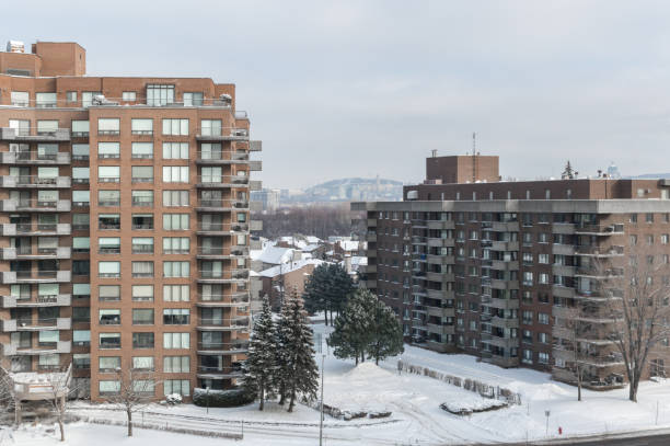 istock Modern condo buildings with huge windows and balconies in Montreal 895255942