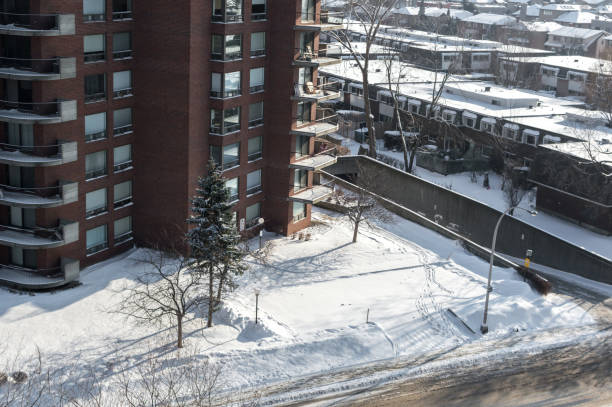 istock Duplex buildings with huge windows and balconies in Montreal 895260596