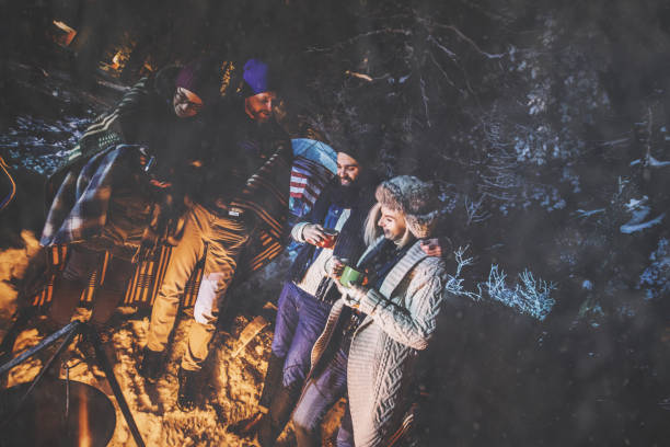 istock Winter camping in woodland 895263080