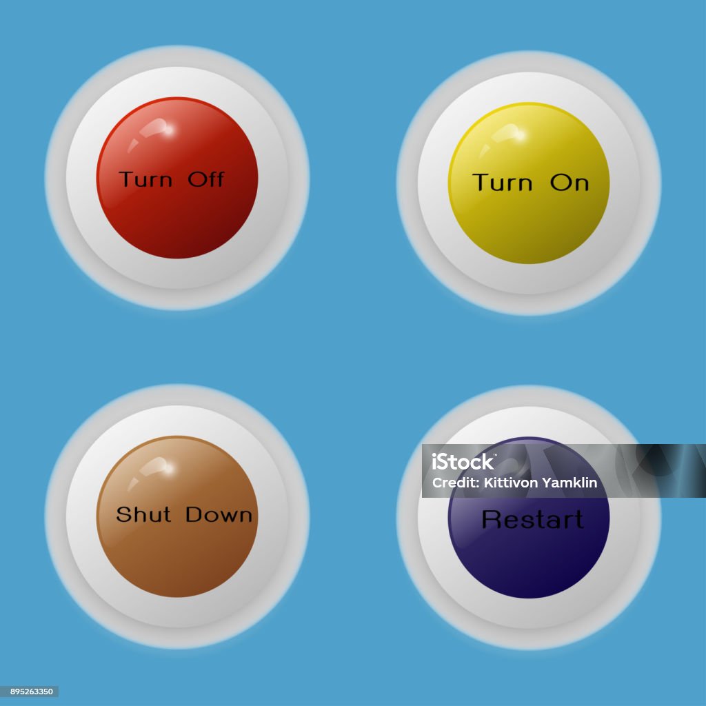 Multicolour Button Button 4 Multi Color Vector Stock Illustration - Download Image Now ...