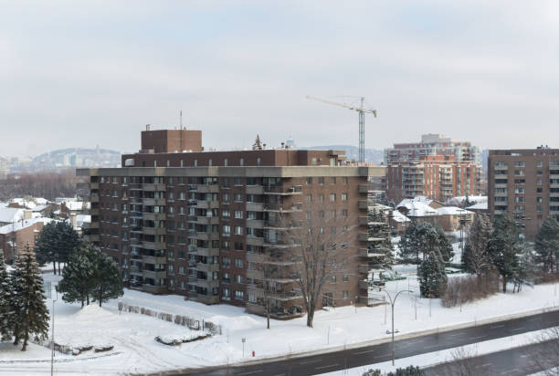 istock Modern condo buildings with huge windows and balconies in Montreal 895263582