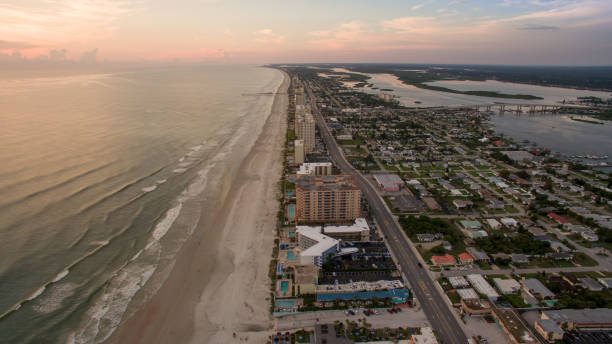 istock Aerial view of Florida beach during sunrise 895268218
