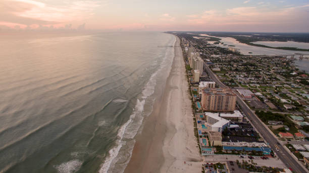 istock Aerial view of Florida beach during sunrise 895268228