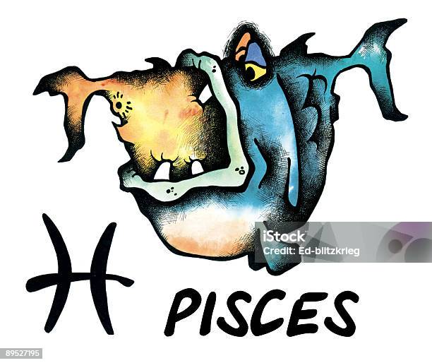 Cartoon Pisces Illustration Stock Illustration - Download Image Now - Astrology Sign, Astronomy, Cartoon