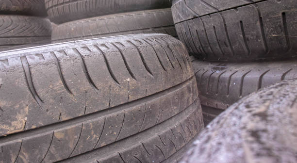 istock Car tyres close up 895278282