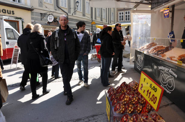 mercado de natal de salzburgo - 15821 - fotografias e filmes do acervo