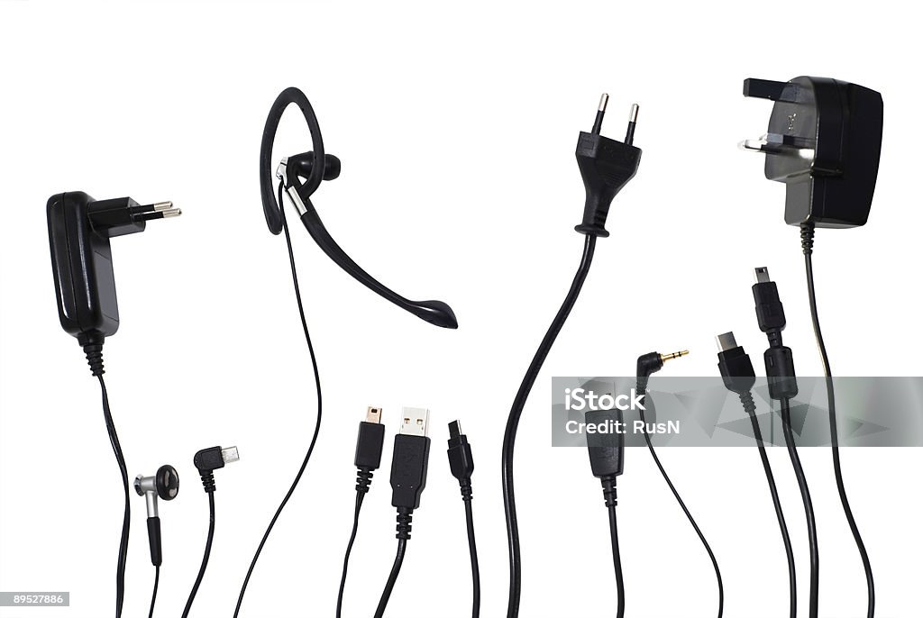 black cords and cables  Bandwidth Stock Photo