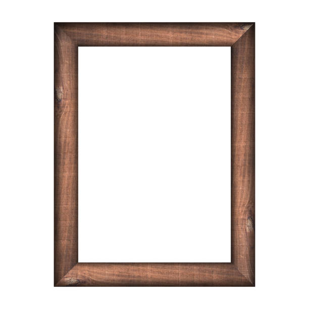 istock wooden frame with isolated white background. for A4 image or text. 895289472