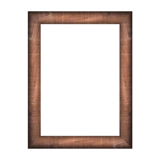 istock wooden frame with isolated white background. for A4 image or text. 895289482