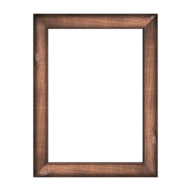 istock wooden frame with isolated white background. for A4 image or text. 895289494