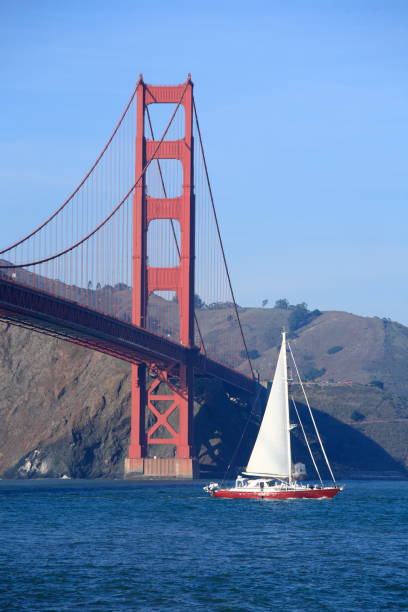 istock Golden Gate Bridge with a sailboat 895294132