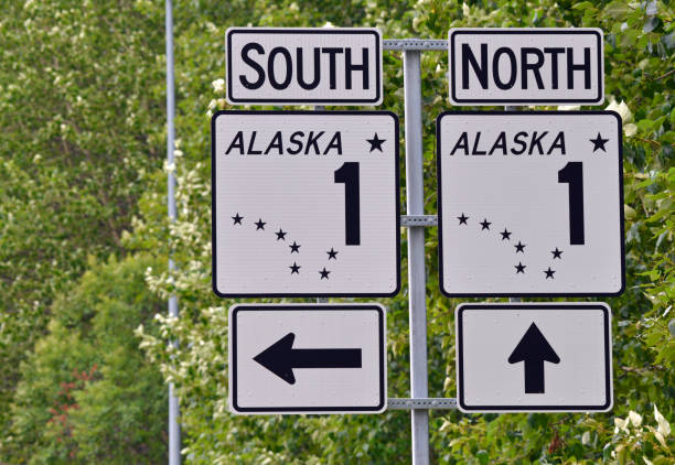 istock Road sign, Alaska 895300872