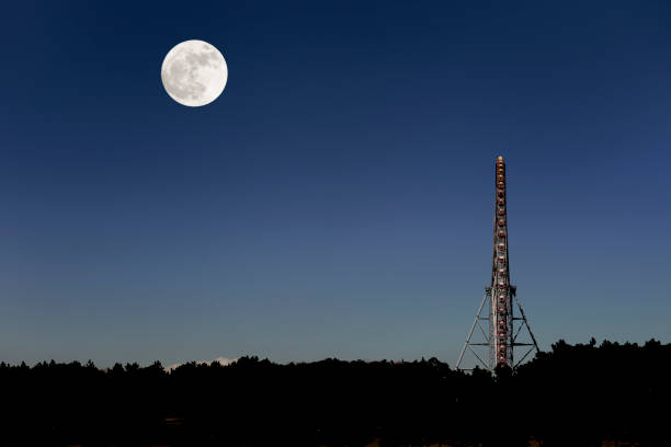 istock Full moon rising over the Ferris Wheel 895307716