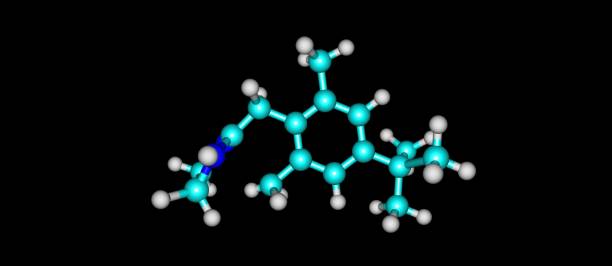 Xylometazoline molecular structure isolated on black stock photo