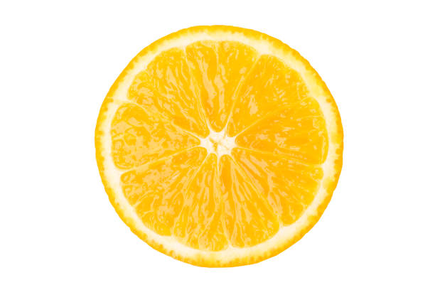 istock beautiful round piece of orange citrus fruit, isolated on white 895409936