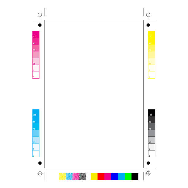 znaczniki drukarki - colors color image paper color swatch stock illustrations
