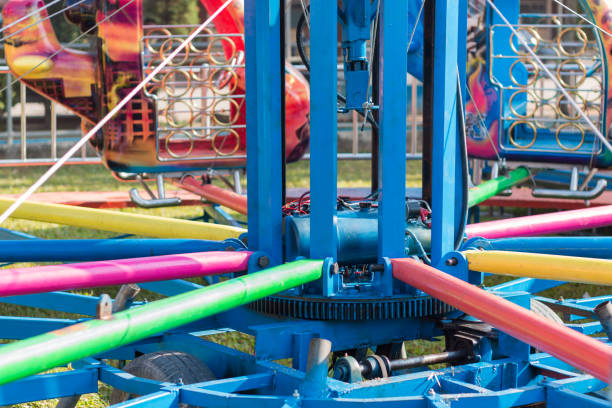istock Colorful Ferris wheel in  amusement park. 895430212