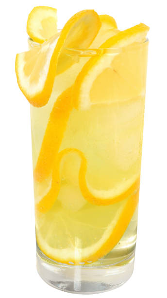 istock Lemonade with ice cubes and lemon isolated 895437748
