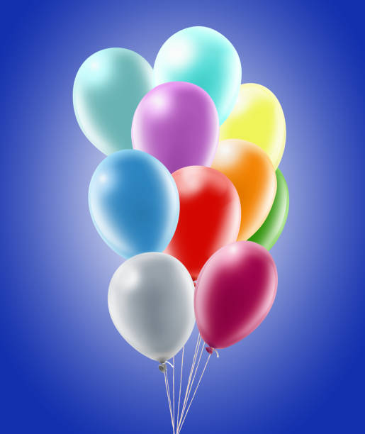 istock Image of beautiful colorful balloons on sky background. 895448032