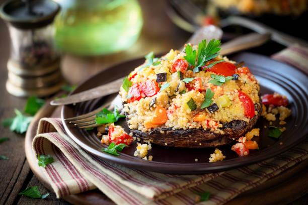 istock Stuffed Portobello mushroom 895450836