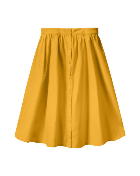 istock Orange summer skirt with buttons isolated on white 895454698