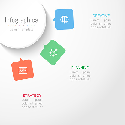 Infographic design elements for your business data with 3 options, parts, steps, timelines or processes. Circle round concept, Vector Illustration.