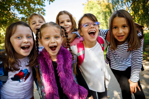 istock Cheerful kids screaming outside 895474506