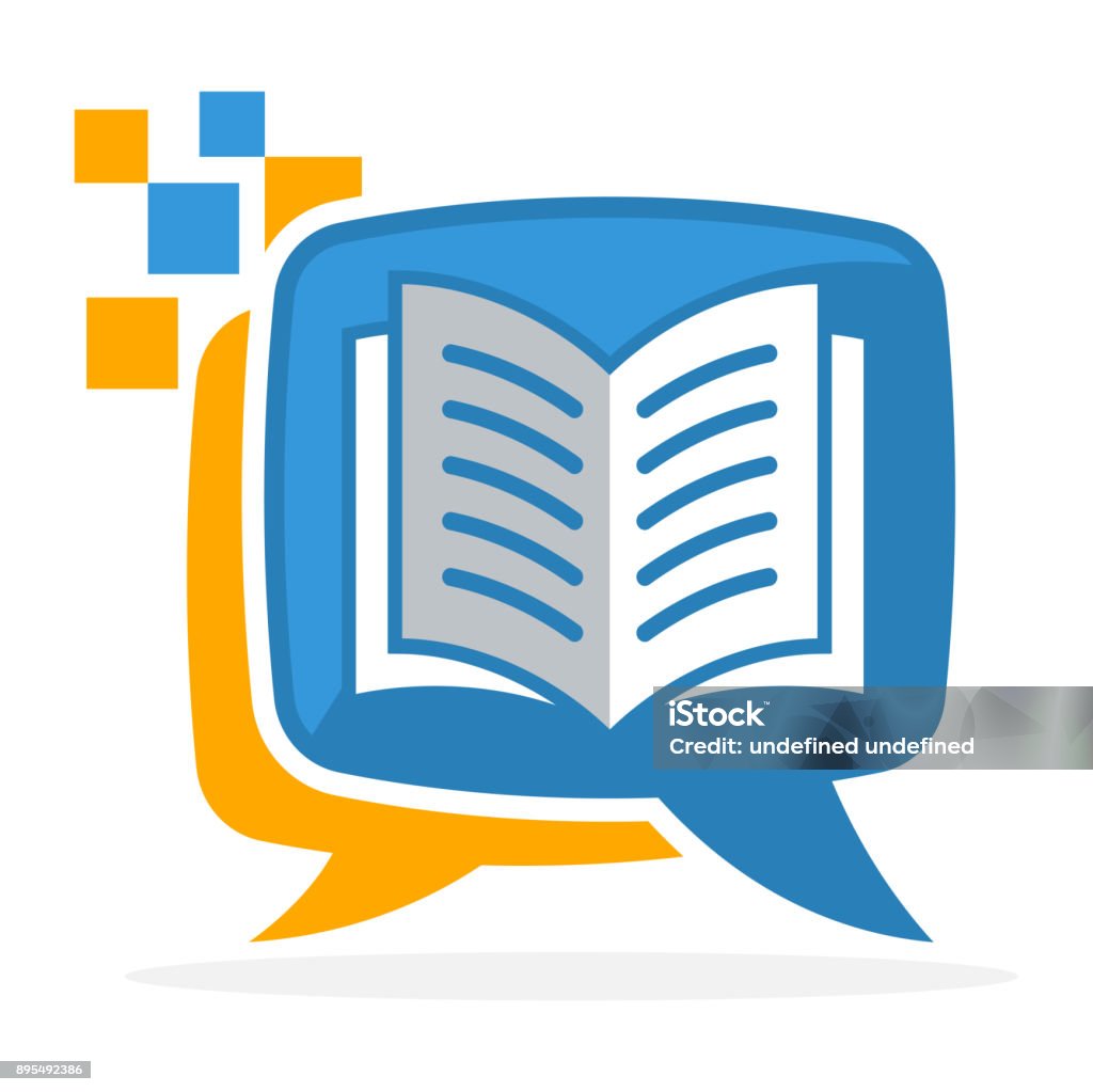 icon icon with the concept of reading media, learning Logo stock vector