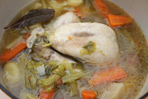 istock Boiled chicken  French gastronomy 895492626