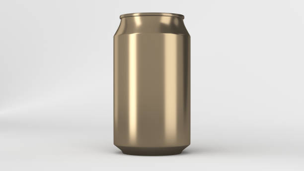 istock Blank small gold aluminium soda can mockup 895507684