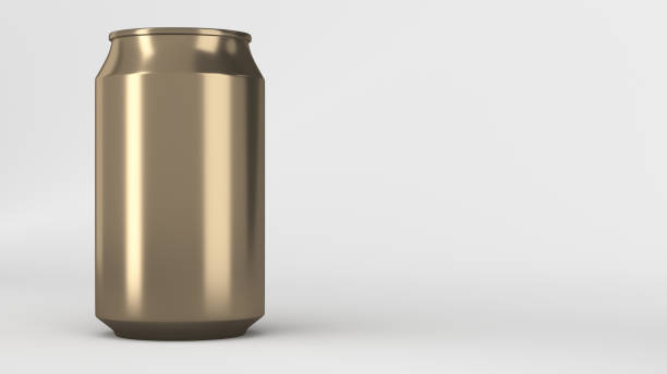 istock Blank small gold aluminium soda can mockup 895509986