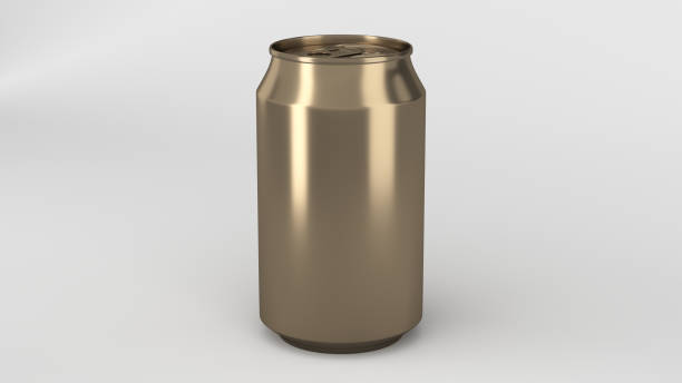 istock Blank small gold aluminium soda can mockup 895510202