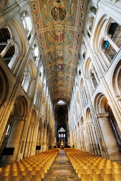 Ely Cathedral Interior View Transept and ceiling in Ely Cathedral ely england photos stock pictures, royalty-free photos & images