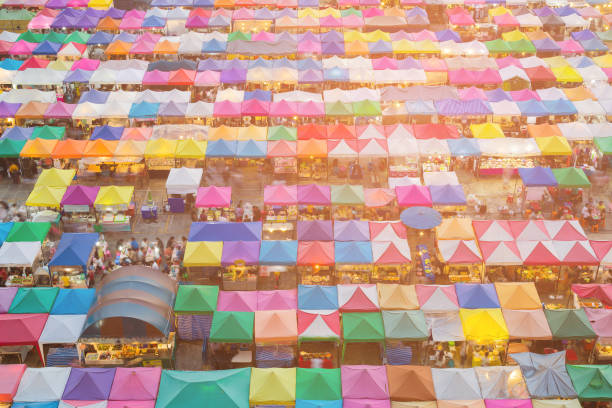 istock Aerial view roof top market 895523768