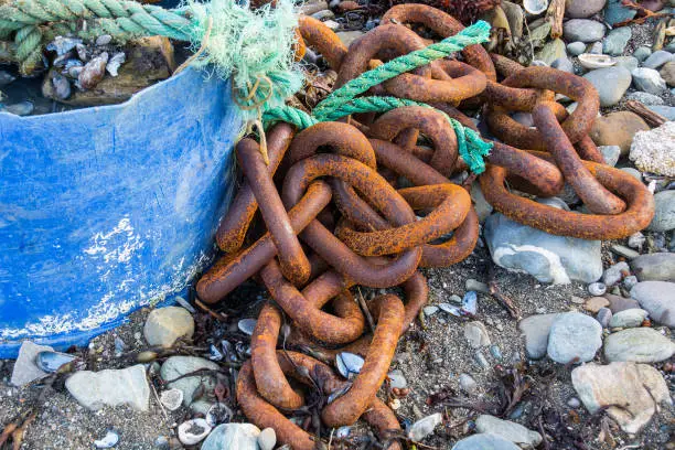 Photo of Rusty Chains on a beach