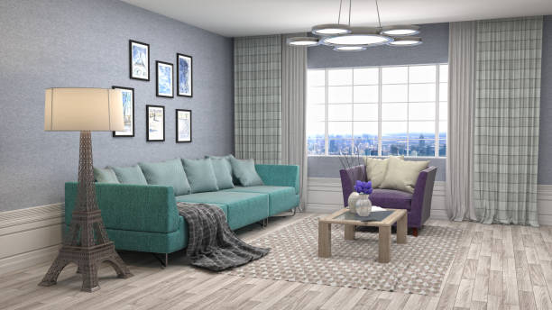 istock Interior living room. 3d illustration 895590032