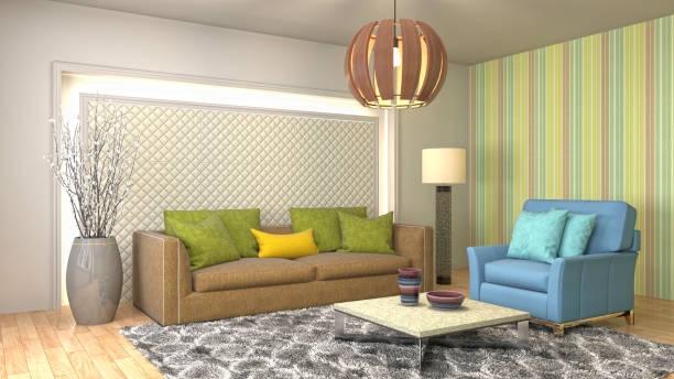 istock Interior living room. 3d illustration 895590088