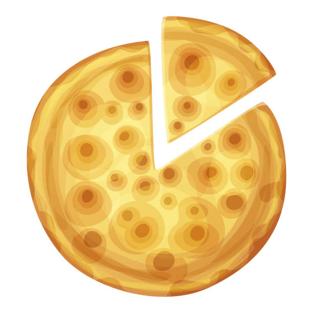 illustrazioni stock, clip art, cartoni animati e icone di tendenza di bar pizza vista dall'alto. cibo vettoriale dei cartoni animati - pizza margherita