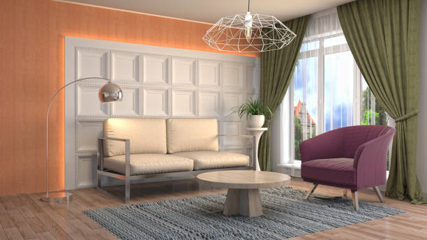 istock Interior living room. 3d illustration 895590246