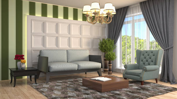 istock Interior living room. 3d illustration 895590290
