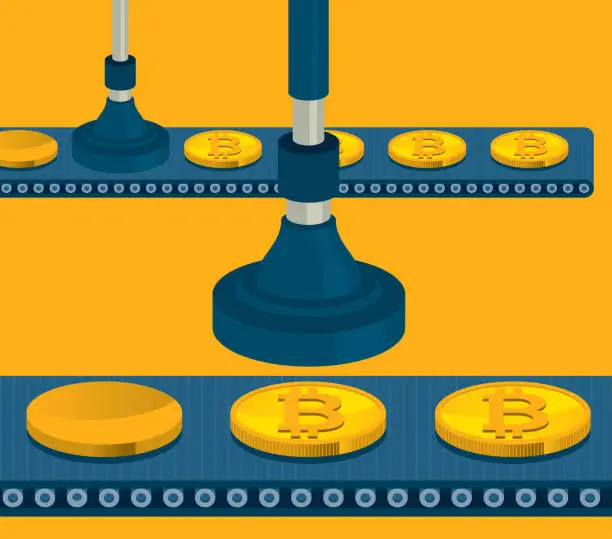 Vector illustration of Making Bitcoin