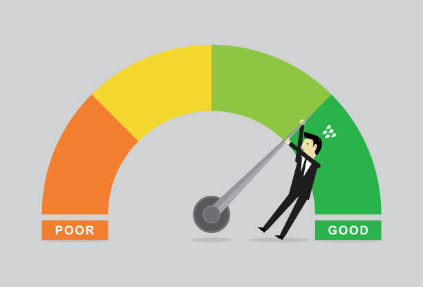 диаграмма производительности - бизнесмен - instrument of measurement quality control measuring comparison stock illustrations