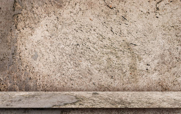 istock Display counter on grungy dirt cement floor for background 895606500